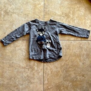 Huxbaby Roar Bear & Dog Grey Long Sleeve Shirt, Size 4T